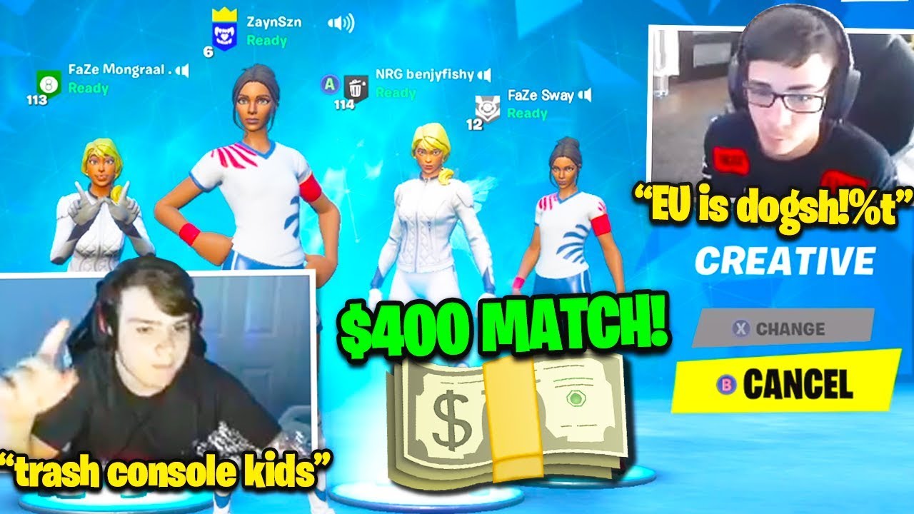 ZAYNSZN vs. MONGRAAL & BENJYFISHY $400 2v2 WAGER! (Fortnite Chapter 2)