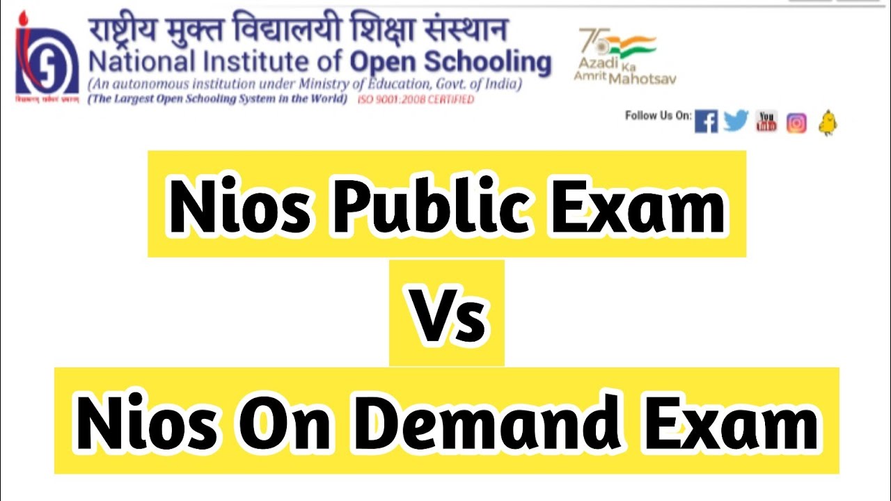 Nios Public Exam Vs On Demand Exam Comparison | Task Is Helping (NIOS) #nios #pcp #fa #sa #ode