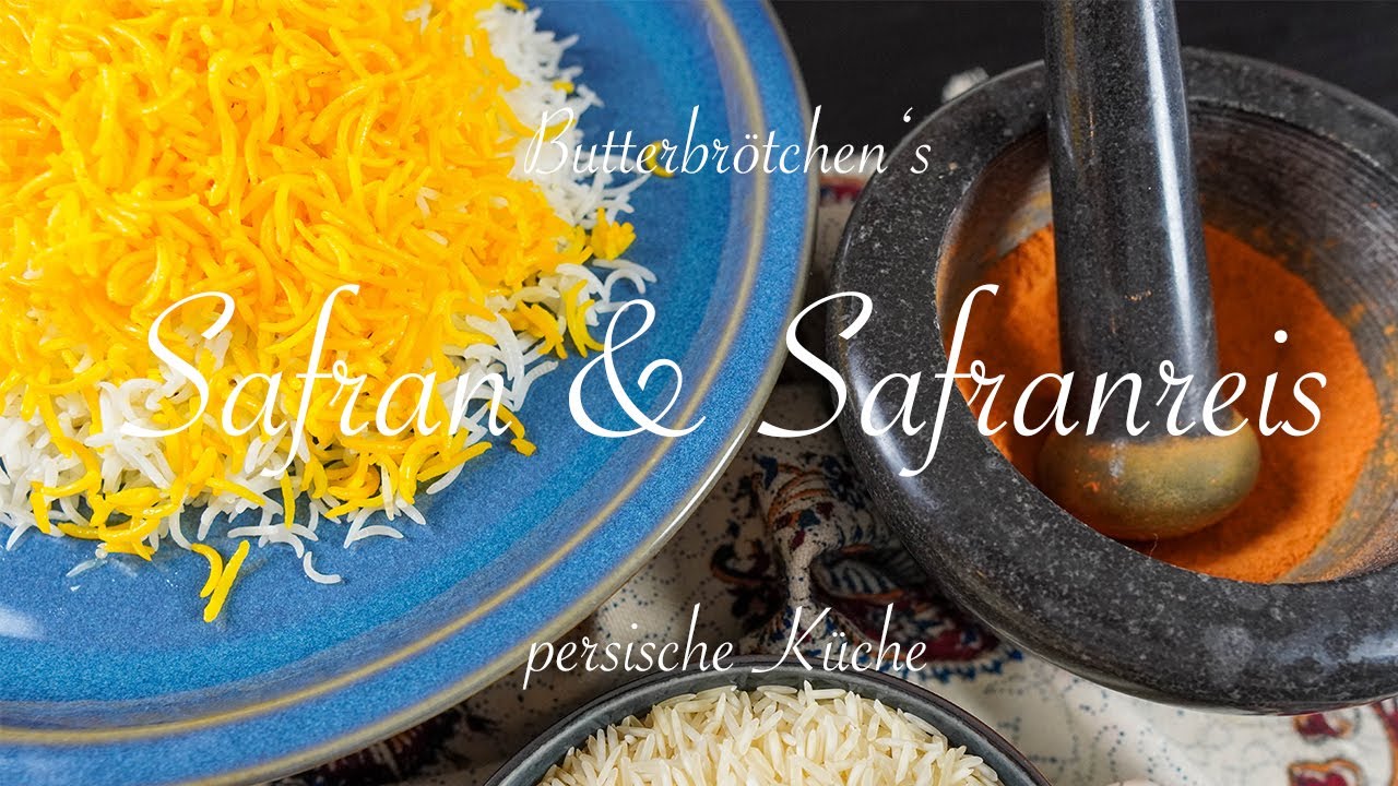 Safran Safranreis crunchy | persischer/iranischer Reis | Reis kochen | برنج زعفرانی | Butterbrötchen