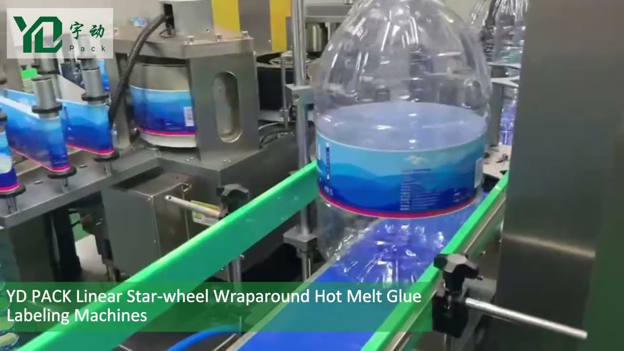 YD PACK Linear Star-wheel Wraparound Hot Melt Glue Labeling Machines, Label Applicators