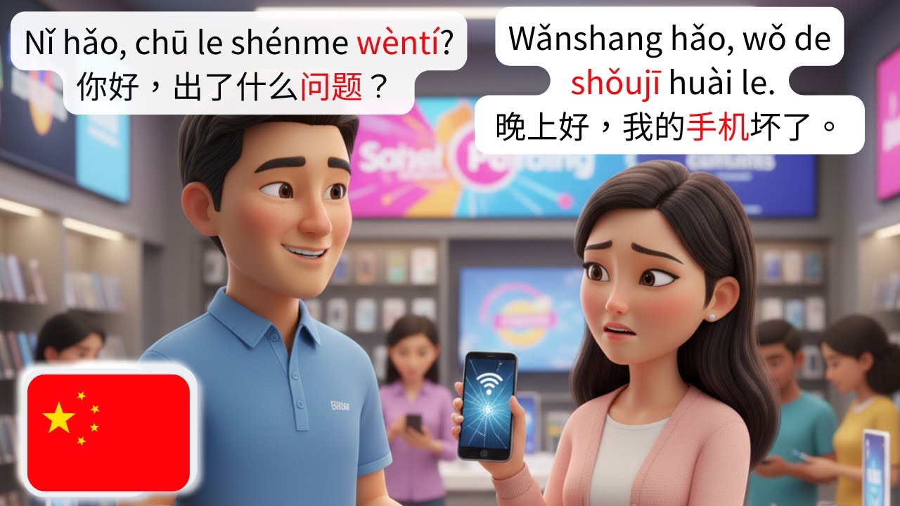 🇨🇳 Изучайте китайский за 3 минуты｜Реальные повседневные диалоги：Решение проблем ③｜HSK 1–2