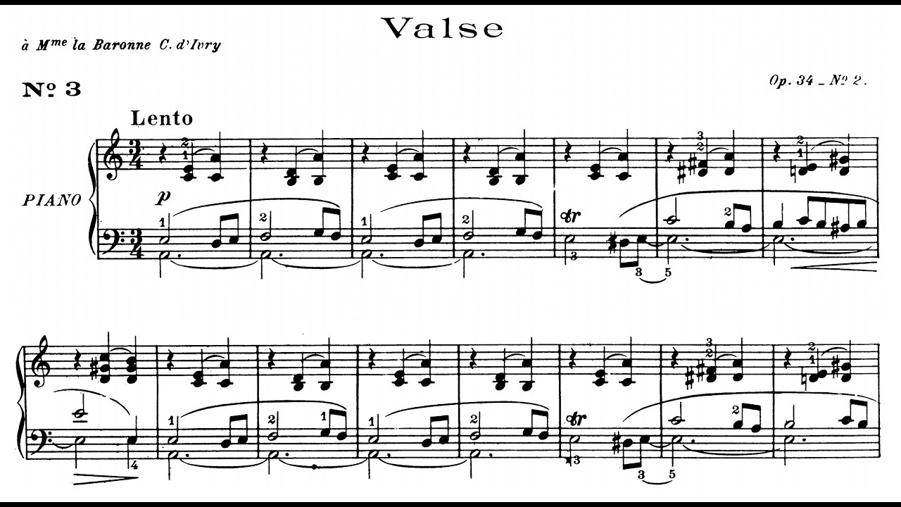 Fr&eacute;d&eacute;ric Chopin - Waltz No.3, Op.34 No.2