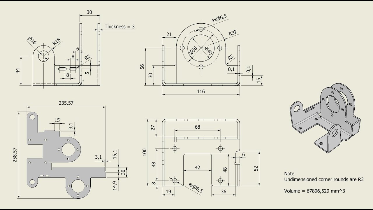 Учебное пособие Inventor - 410 ЛИСТОВОЙ МЕТАЛЛ SM-008