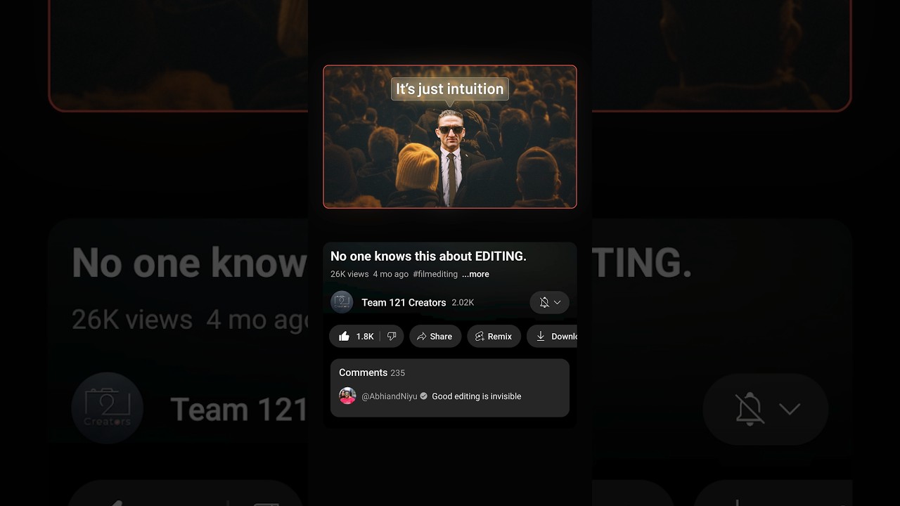 Why is good editing INVISIBLE? #editingtechniques #shorts