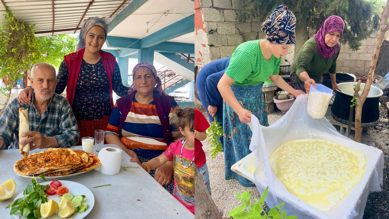 ŞULE'NİN KÖYÜNE GELDİK 😍 KAYINVALİDE İLE ANNEM TANDIR KÖY EKMEĞİ BİBERLİ EKMEK YAPIMI