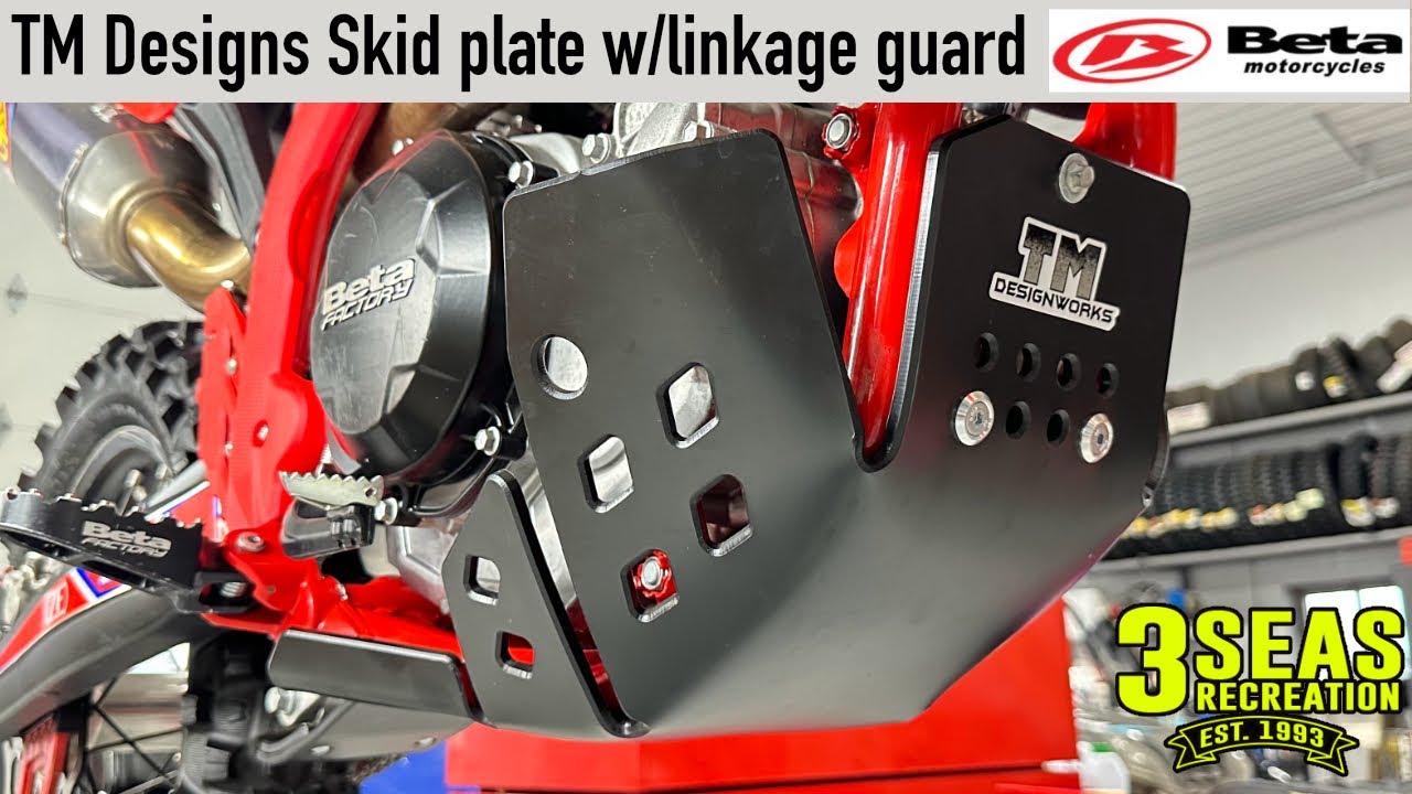 TM Designs Skidplate w/ Linkage Guard Install, 2020+ 4 Stroke Beta Motorcycles | AB-21415