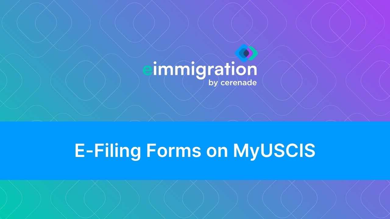 E-filing Forms on MyUSCIS Site