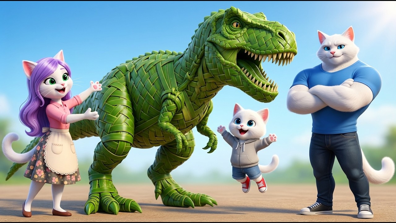 Kitten Was Teased for His Bamboo T-Rex – Papa Cat’s Upgrade Changed Everything! | AI Cat Story