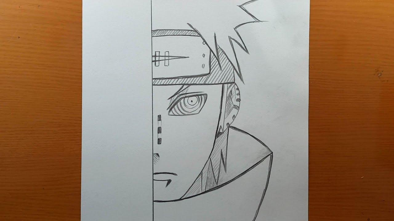 Desenho de anime | como desenhar dor de naruto passo a passo facil | how to draw pain from naruto