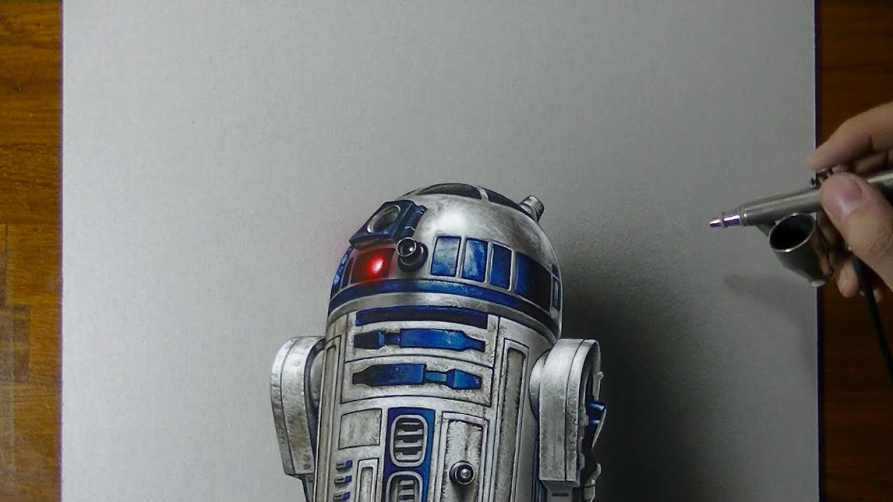 Disegno realistico R2-D2 Star Wars