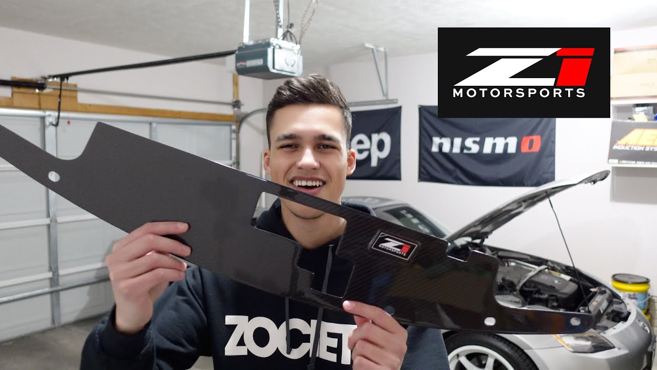 Installing a Z1 Motorsports Carbon Fiber Radiator Air Guide on My Nissan 350z!