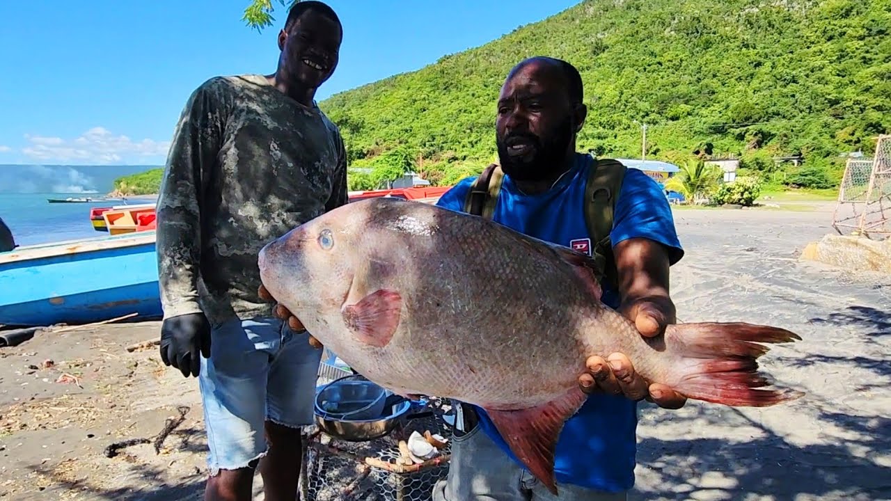 steam roasted a big 10 lb turbot fish on the beach and this happened