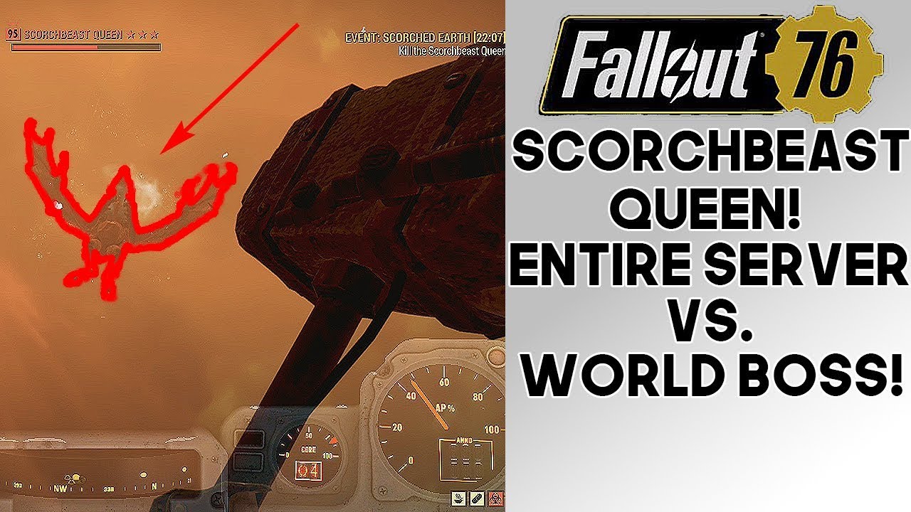 Fallout 76 Scorchbeast Queen Fight!! Entire Server Vs World Boss + Loot!! (1.0.1.14)