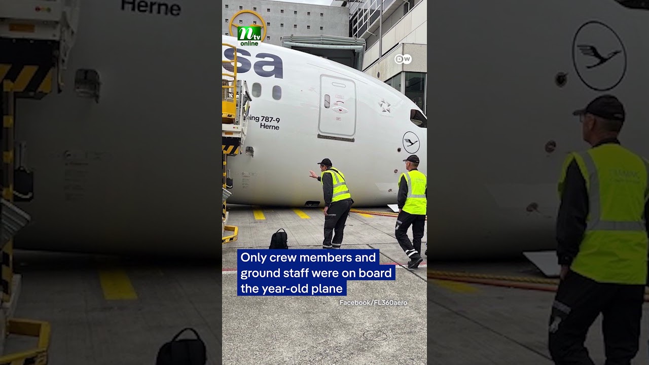 Lufthansa Dreamliner Grounded After Frankfurt Gate Incident #trending #shortvideo #germany