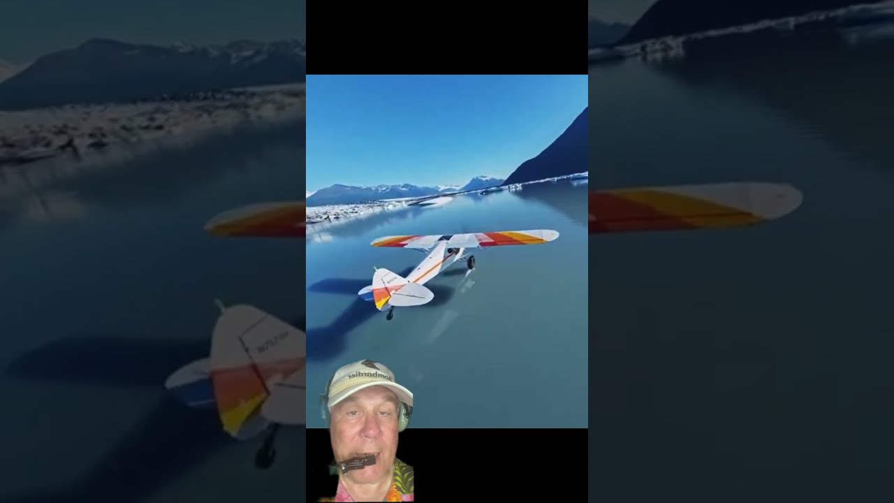 Мастерство управления дроном: съёмка Piper Cub над водой