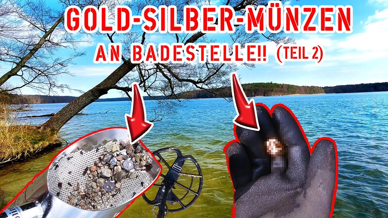 GOLD und MÜNZEN beim (SONDELN) im WASSER gefunden! (Metalldetektor)(Schatzsuche)