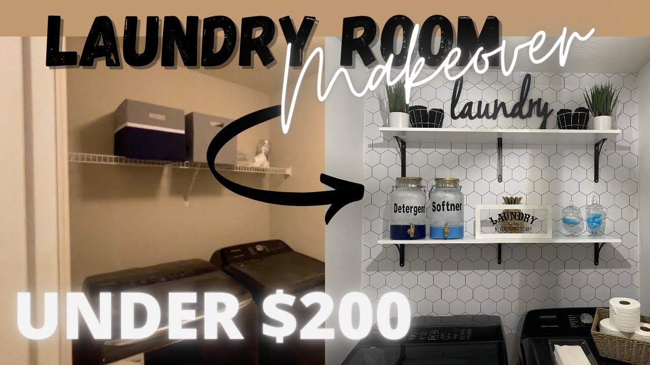 LAUNDRY ROOM MAKEOVER | UNDER $200 | BUDGET FRIENDLY