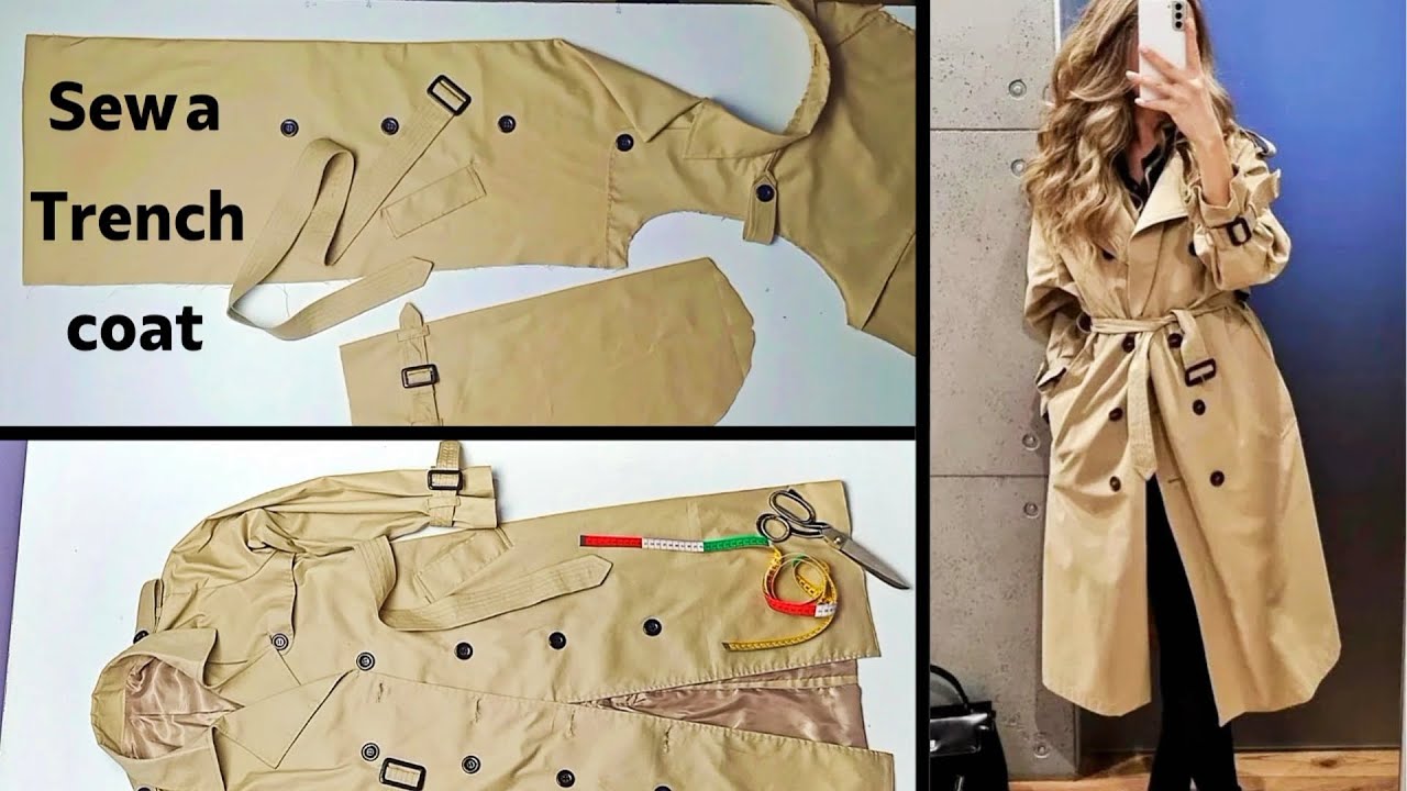 الطريقة الصحيحة ل تفصيل ترانشكوت | خياطة بالطو نسائي | (3) | The correct way ho to sew a Trench coat