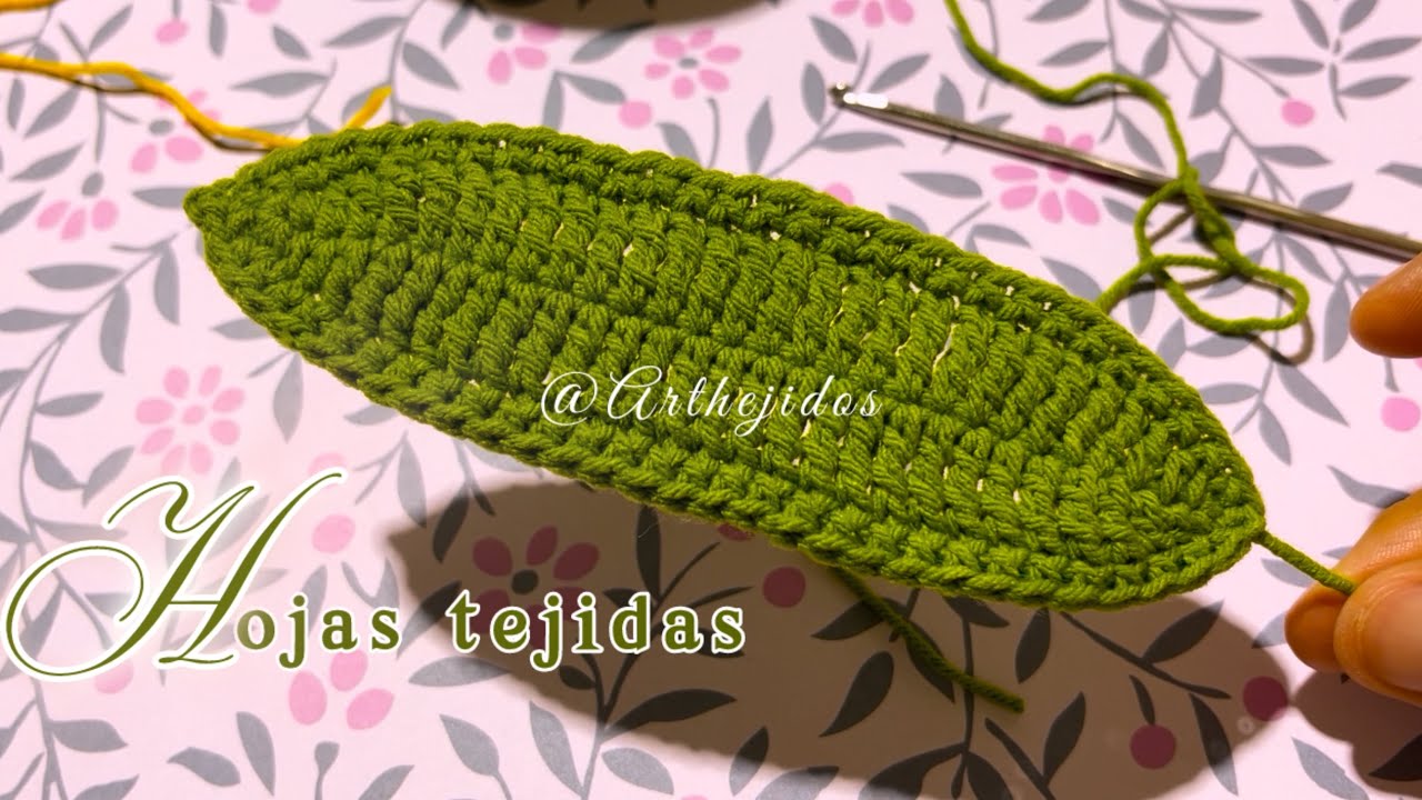 Hojitas de Tulipán a crochet🌷con alambre🧶 muy fácil 👌🏻✨
