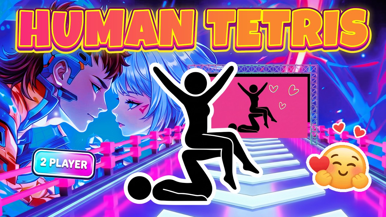 HUMAN TETRIS X 2 Players PVP Version | May the Cutest Win 💕 | Immersive Interactive Warm-Up #7