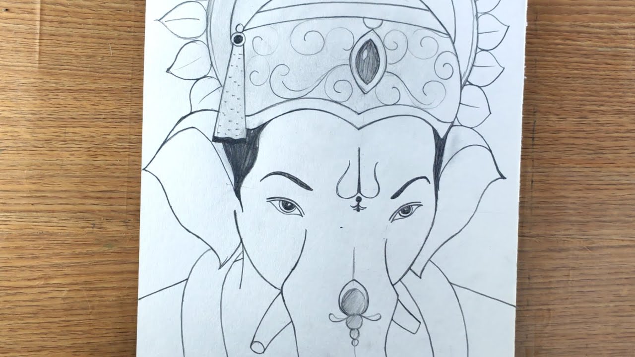 Lalbaugcha raja ganpati bappa face pencil drawing | mumbai bappa pencil art