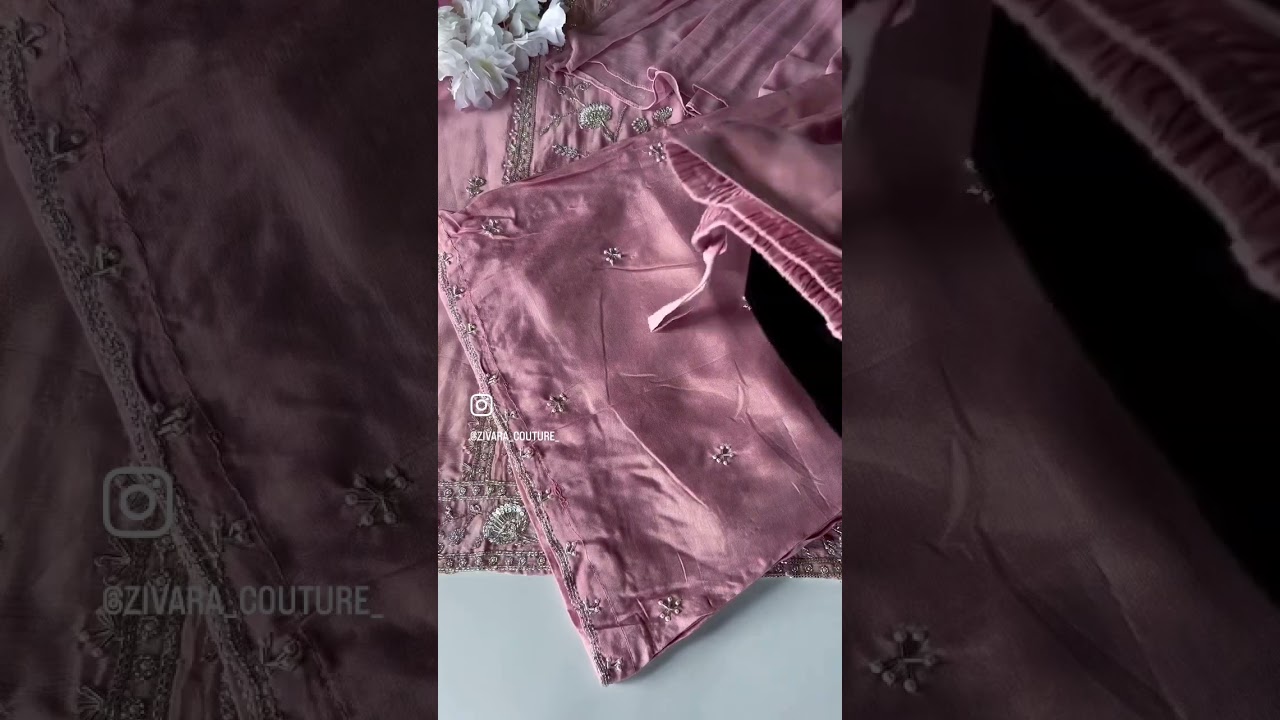 Heavy handworked chinnon palazzo suit for orders and enquiries whatsaap +91&nbsp;70252&nbsp;41077