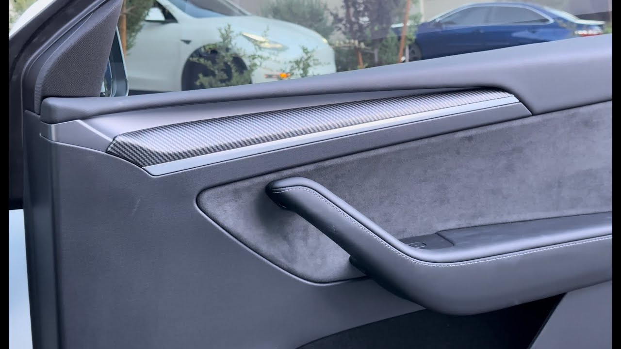 My Tesla Model Y Mods #26 TESLOID Carbon Fiber Dash & Door Trim Covers Installation Video