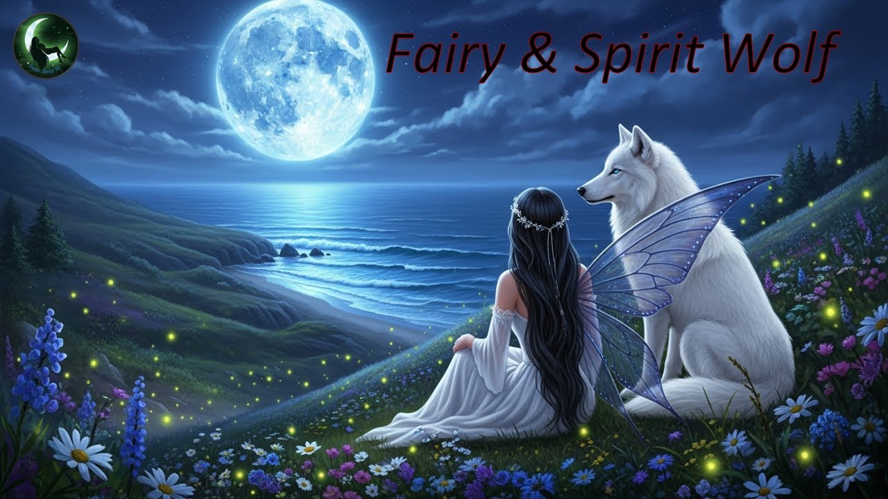 🌙 Fairy & Spirit Wolf Under the Full Moon | Peaceful Fantasy Night Ambience, "Deep Sleep DS"