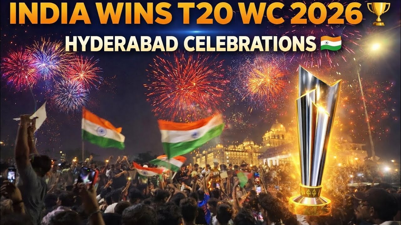 India Wins T20 World Cup 2026! 🇮🇳 Hyderabad Goes Crazy 🔥