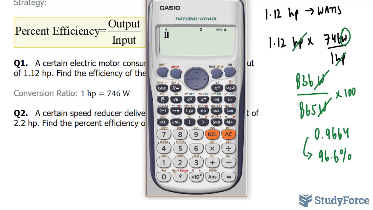 📚 How to solve any percent efficiency problem