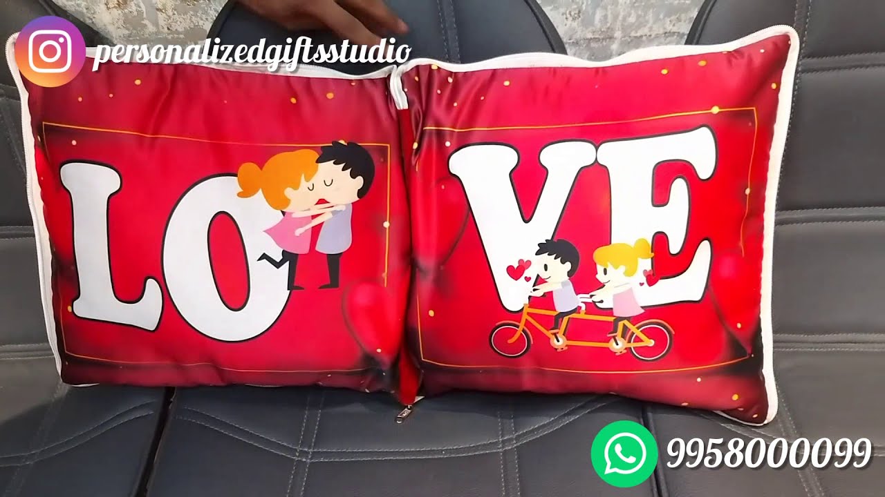 LOVE Couple cushion | Personalized couple cushion with your photos inside | Order cushions online