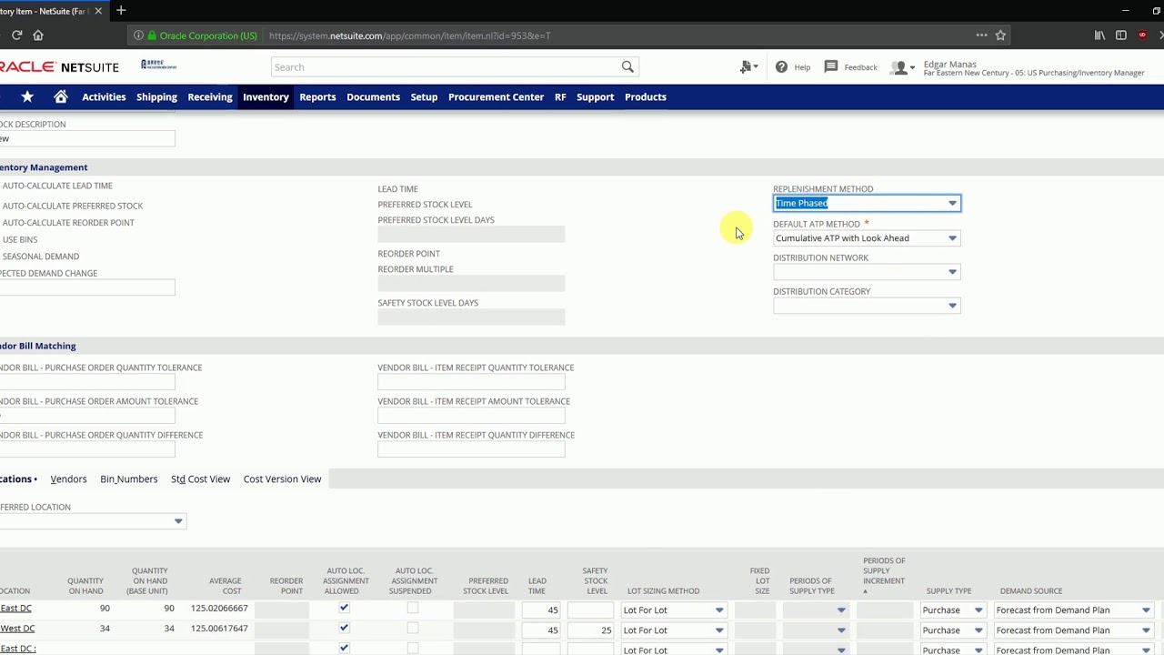 Inventory in Oracle NetSuite