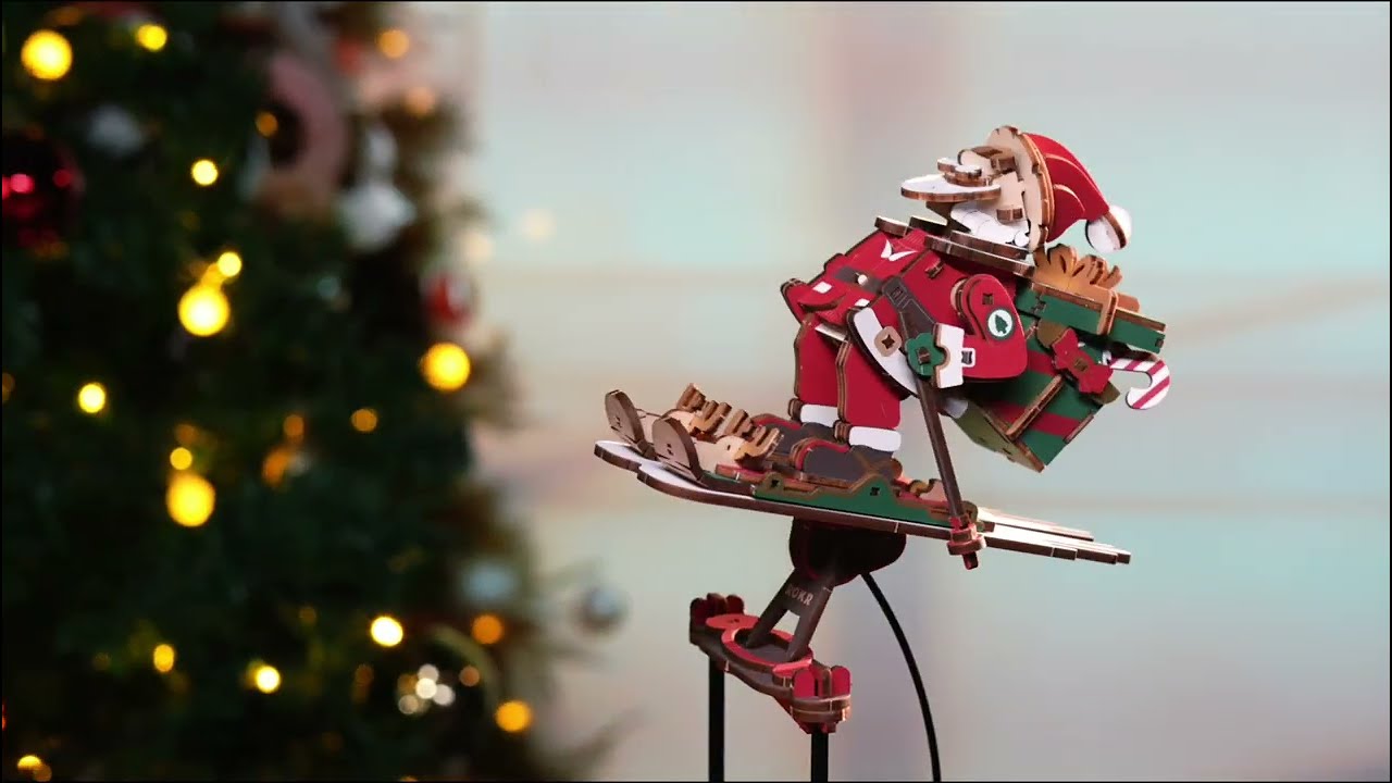 ROKR Santa on Skis & Santa on Sleigh Pendulum Balance Toy 3D Puzzle