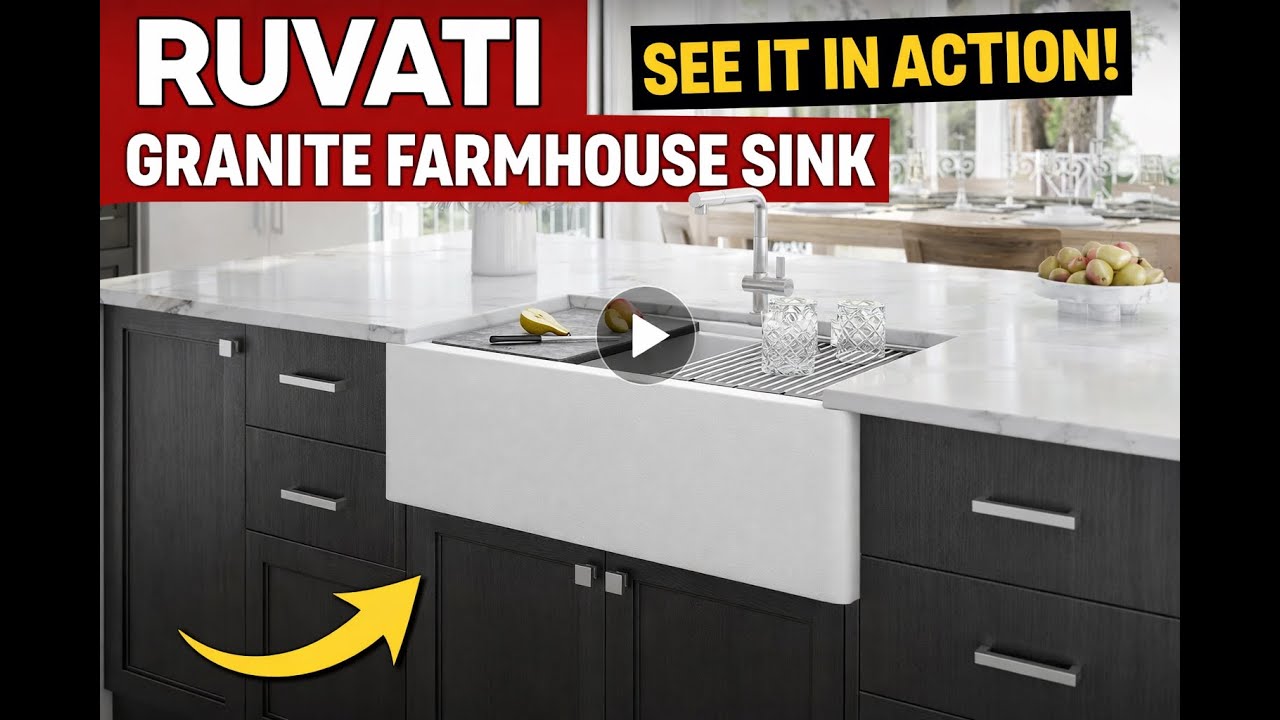 Ruvati 33-inch Granite Farmhouse Workstation sink review | For buyers