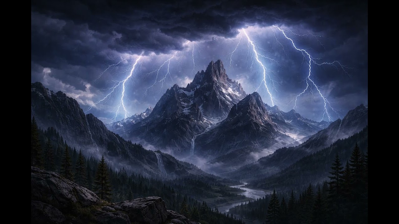 Thunder in the Lonely Mountains | Calming Violin Instrumental | Atmospheric Cinematic Music