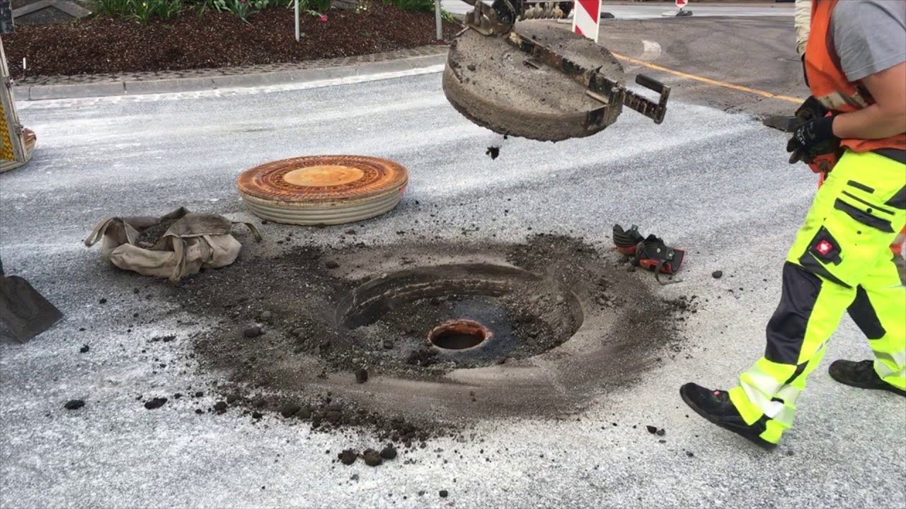 Einbau einer Budaplan H0 Schachtabdeckung nach dem Straßenneubau