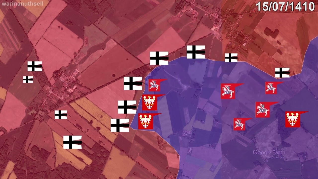Battle of Grunwald in 1 minute using Google Earth