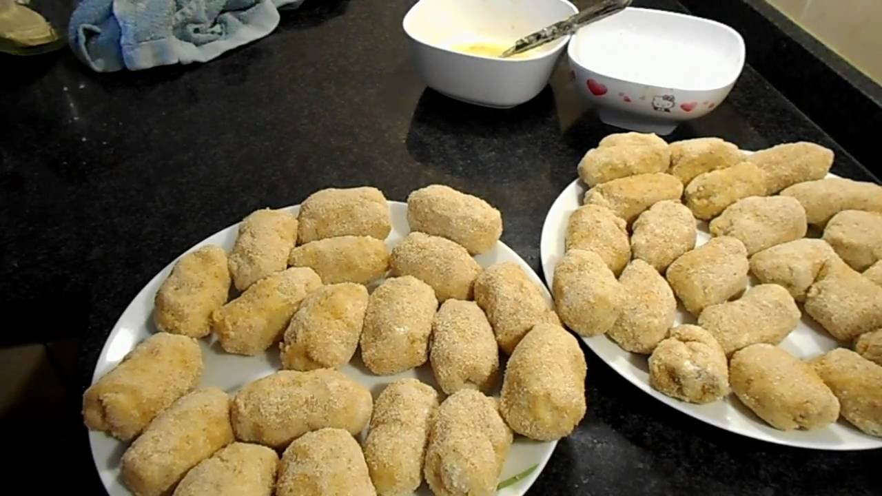 croquetas de pollo y jamón en panificadora