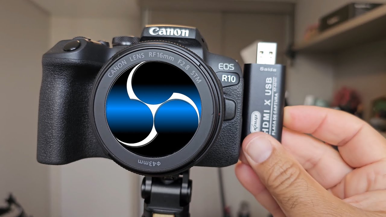 CANON SOS R10 COM PLACA DE CAPTURA DE VÍDEO NO OBS STUDIO