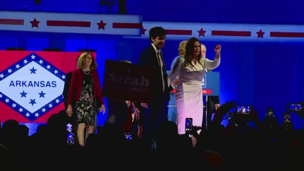 Sarah Huckabee Sanders first woman elected Arkansas governor