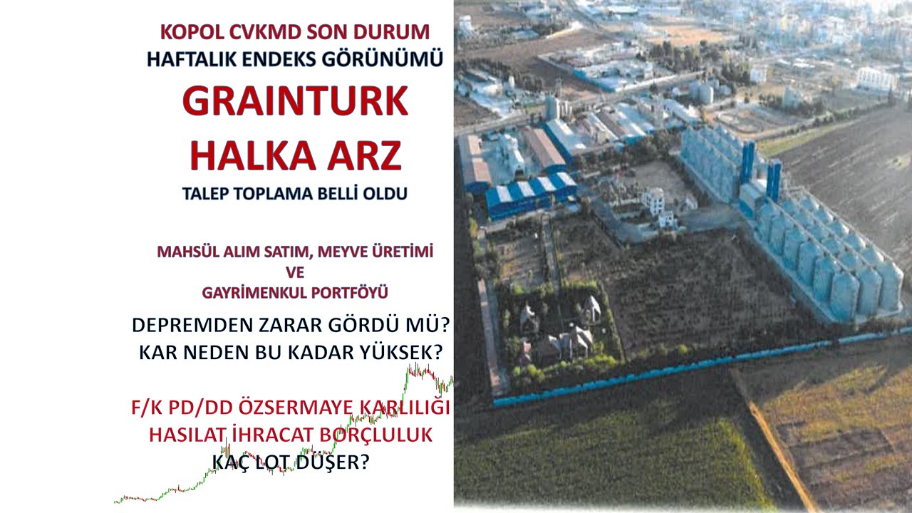 GRAİNTÜRK GRTRK Yeni HALKA ARZ Tarih belli oldu KOPOL CVKMD Tavan serileri son durum bist100 Görünüm