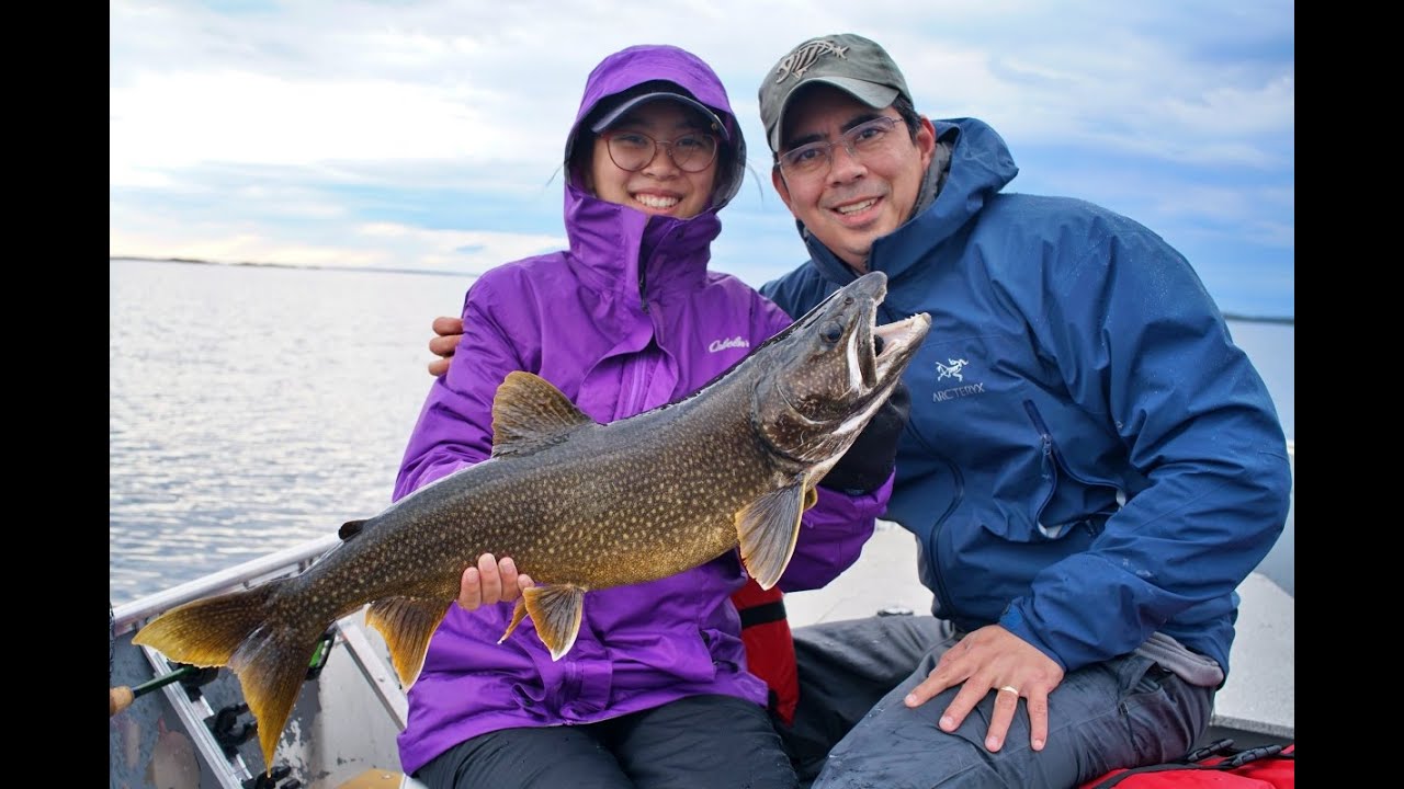Father-Daughter Fishing in God's Lake, Manitoba