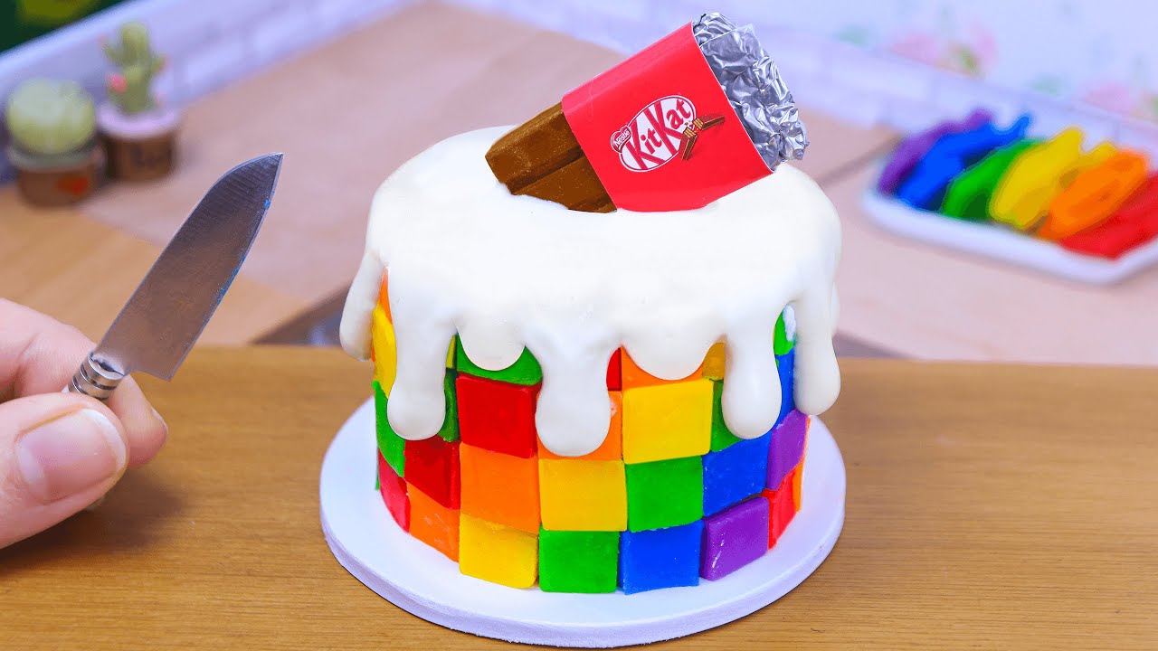 Extremely Tasty Baking Miniature Rainbow Cake 🌈🍫 Best Mini Dessert DIY by Sweet Mini Cakes ✨