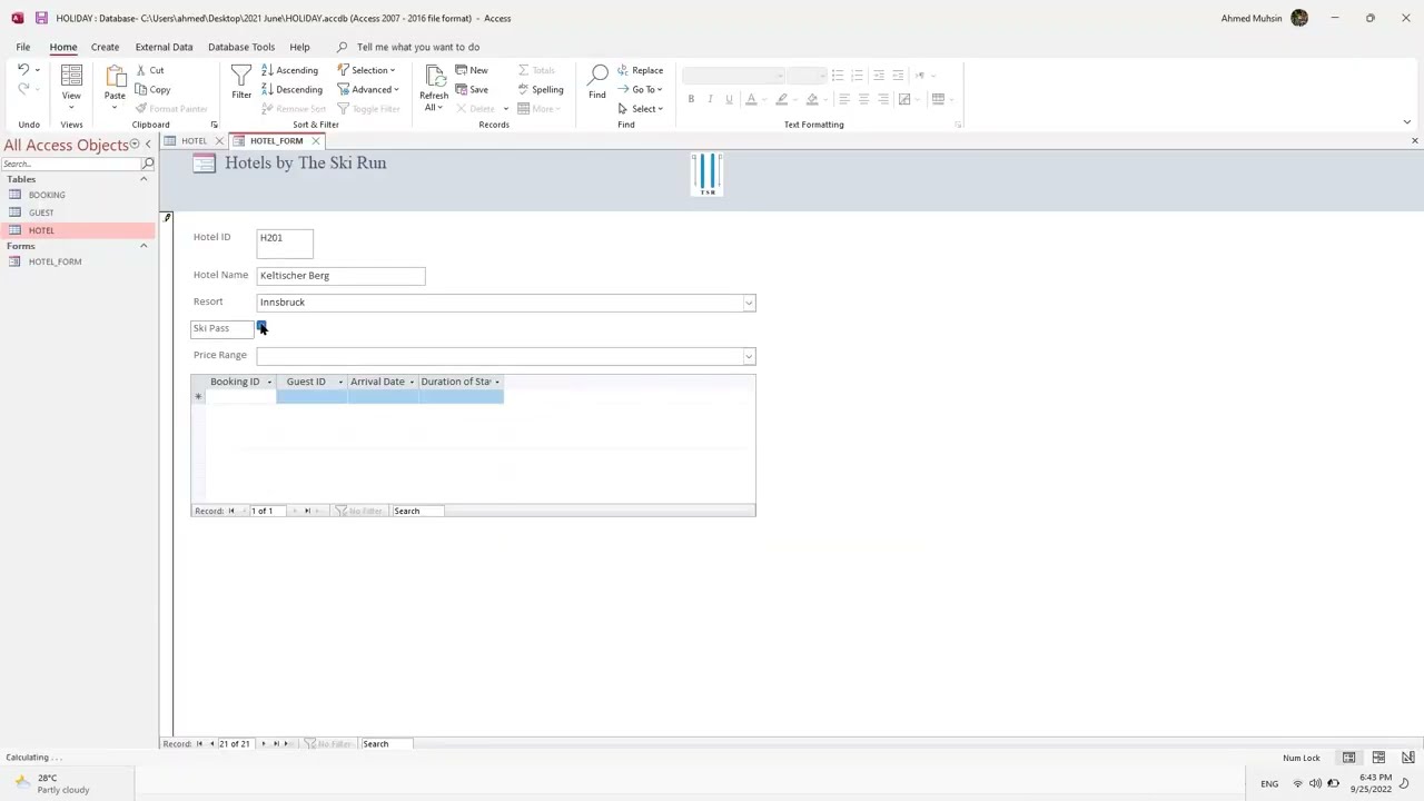2021 May - Database Part 1 - Edexcel IGCSE ICT Practical Exam