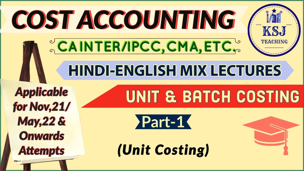 Lecture-81-CA IPCC/Intermediate Cost Accounting- Unit Costing-I