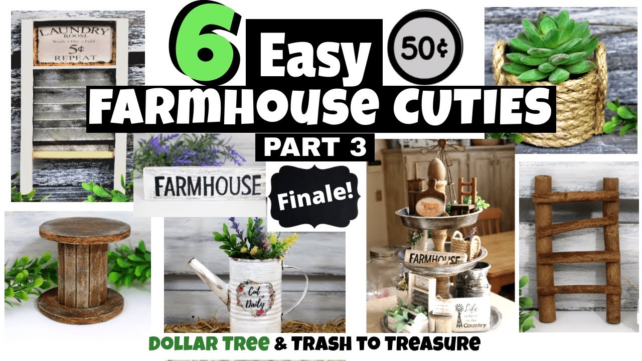 FARMHOUSE Tiered Tray DIYS Part 3 of 3/DOLLAR TREE DIY/SUPER CHEAP FARMHOUSE DECOR/HOT HUMBLE PIE