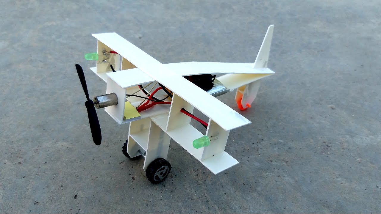 how to make a airplane with lights-at home || Aeroplane kaise banaye .