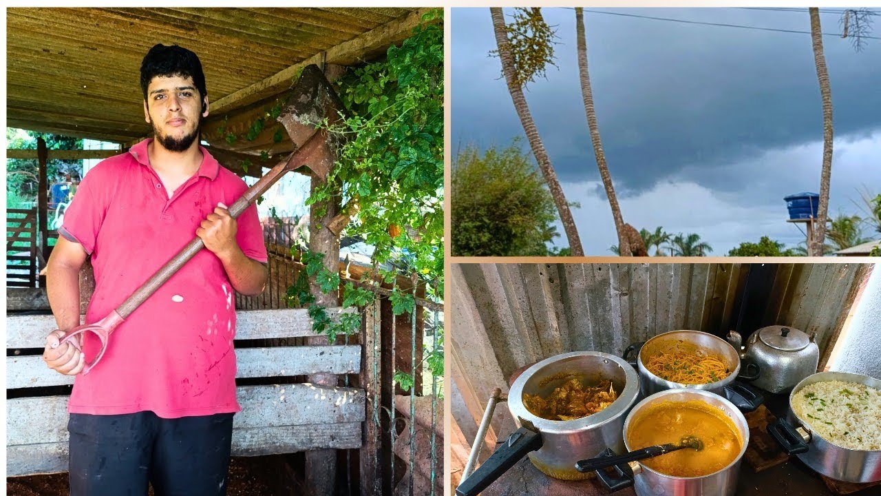 Dia de Chuva no Sítio: Frango no Boca de Lata e Trabalho Pesado!