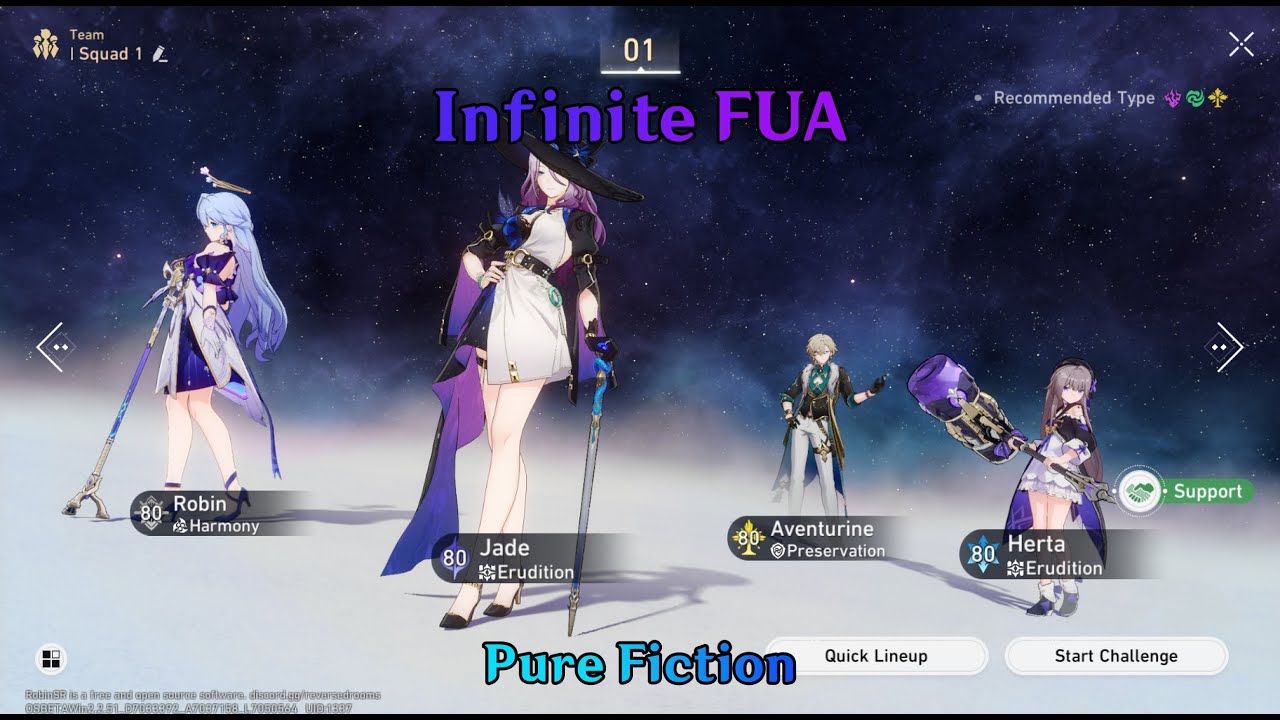Infinite FuA Team in 2.3 Pure Fiction | Jade Honkai Star Rail 2.3