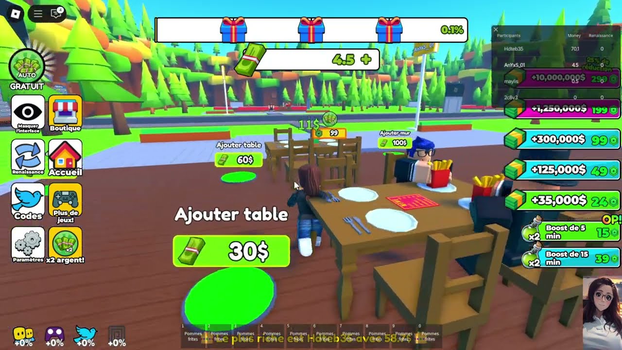 [ROBLOX] TEST Restaurant Tycoon Gameplay[FR]